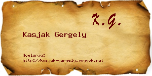 Kasjak Gergely névjegykártya